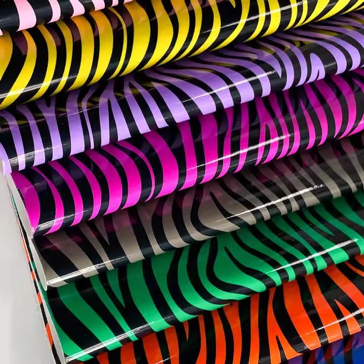 Abrasion-Resistant Synthetic Leather Zebra Pattern PU Leather For Bags Handcrafts