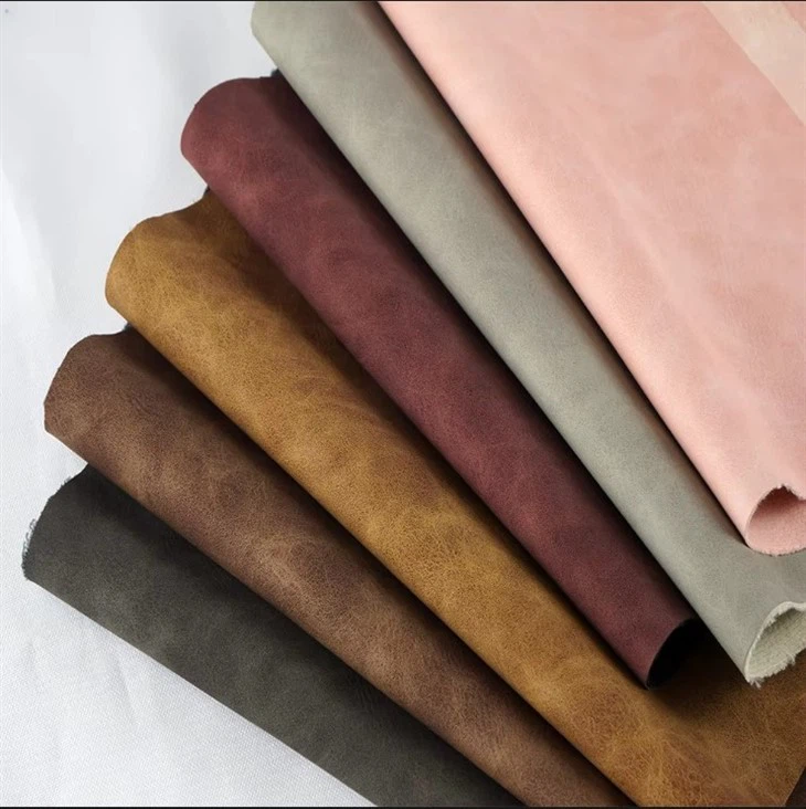 Customization PU Synthetic Leather Material Nubuck Touching Rexine For Shoe Upper