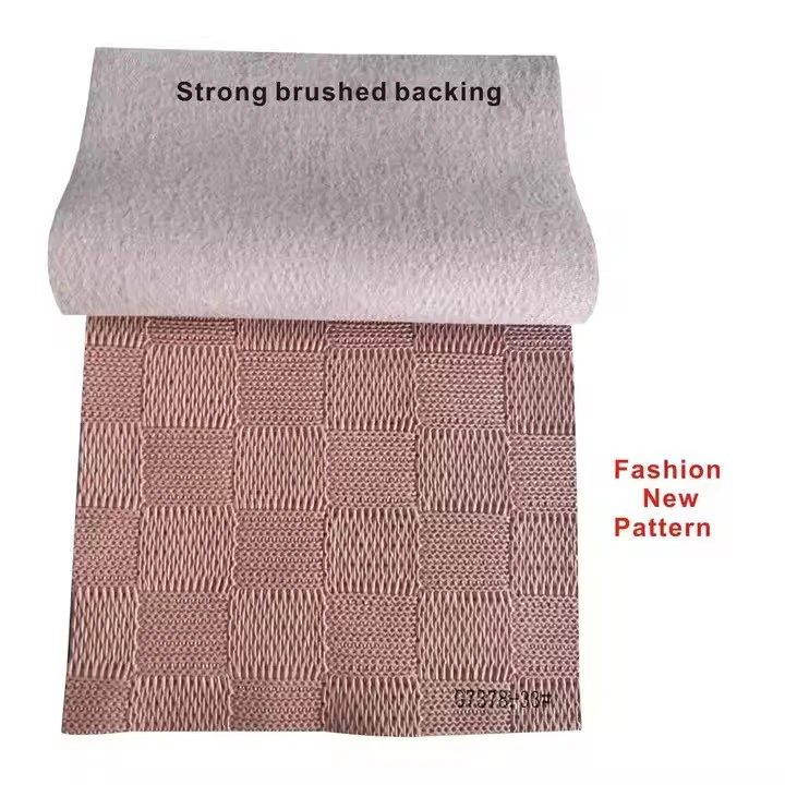 Designer Sweater Texture Embossed 3D Carved Leather Upholstery Vinyl Fabric Faux Synthetic PVC Leather For Bag