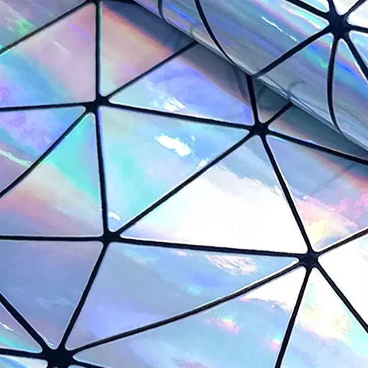 Special PU Laser Mirror Triangulation Synthetic Leather Luggage Handbag Shoes Cosmetic Bag Leather Fabric