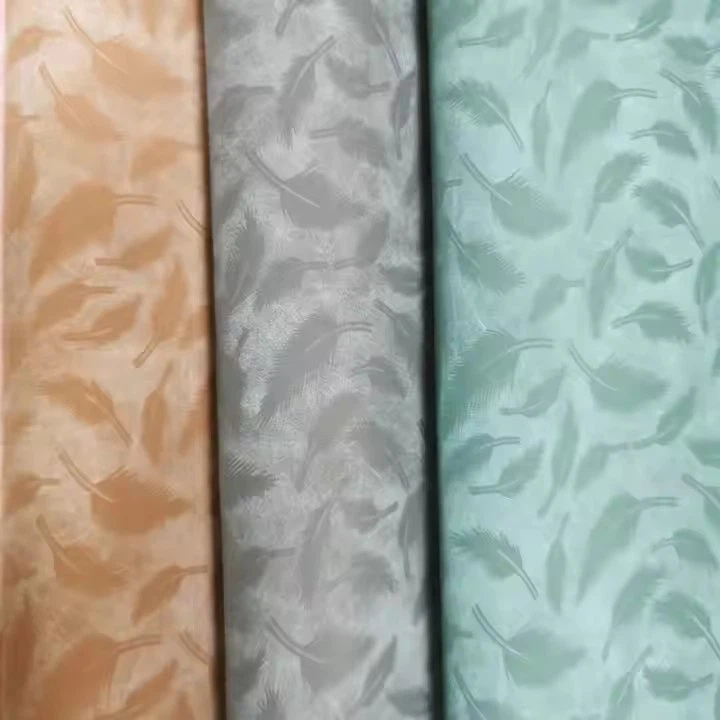 Synthetic PU Leather Yangbuck Leaf Printing Pattern Woven Backing Fabric Tear Resistance For Bag Shoe Belt And Upholstery